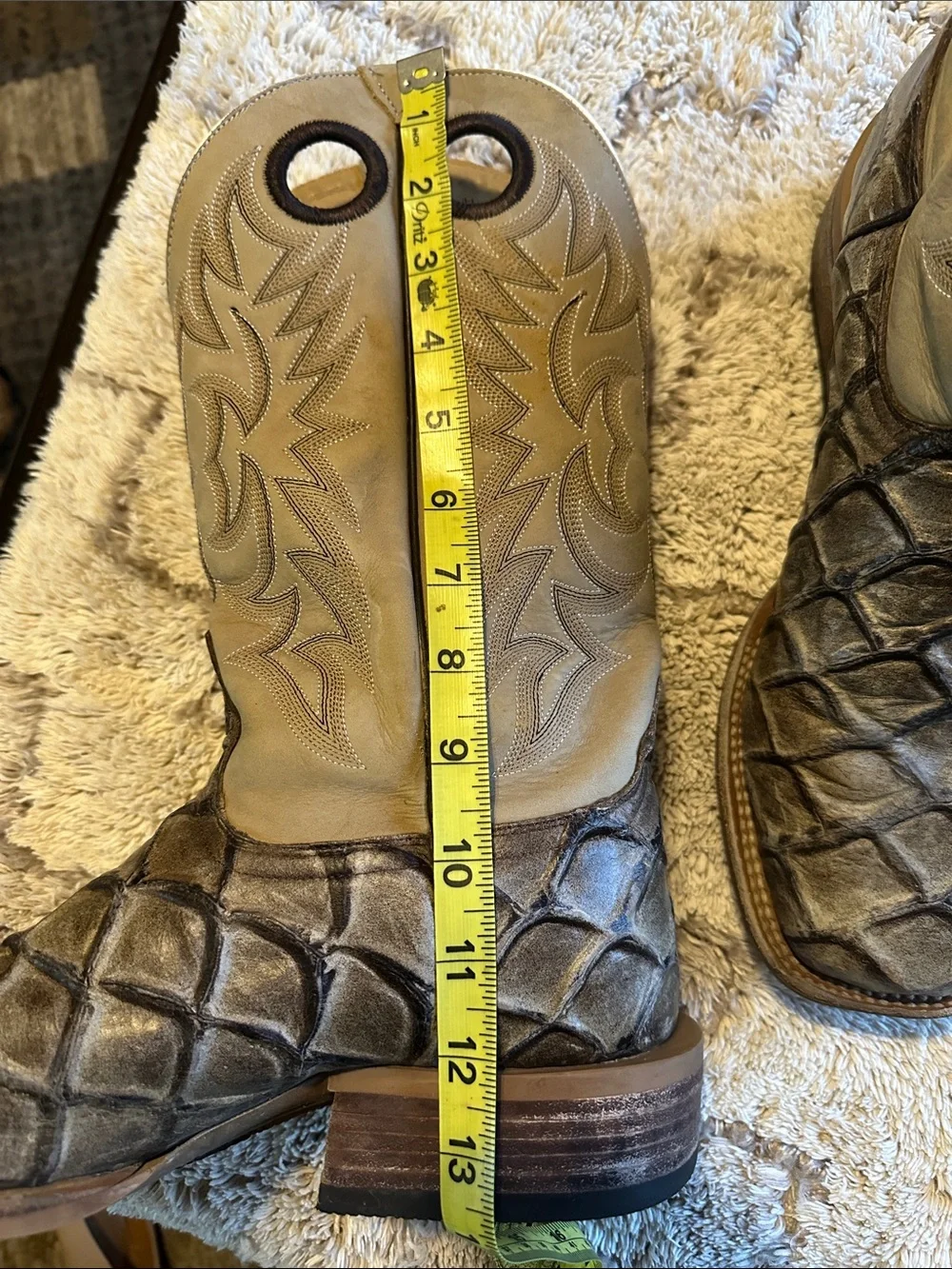 Cavender's Men's Western Boots in Taupe and Brown - Picture 10 of 12